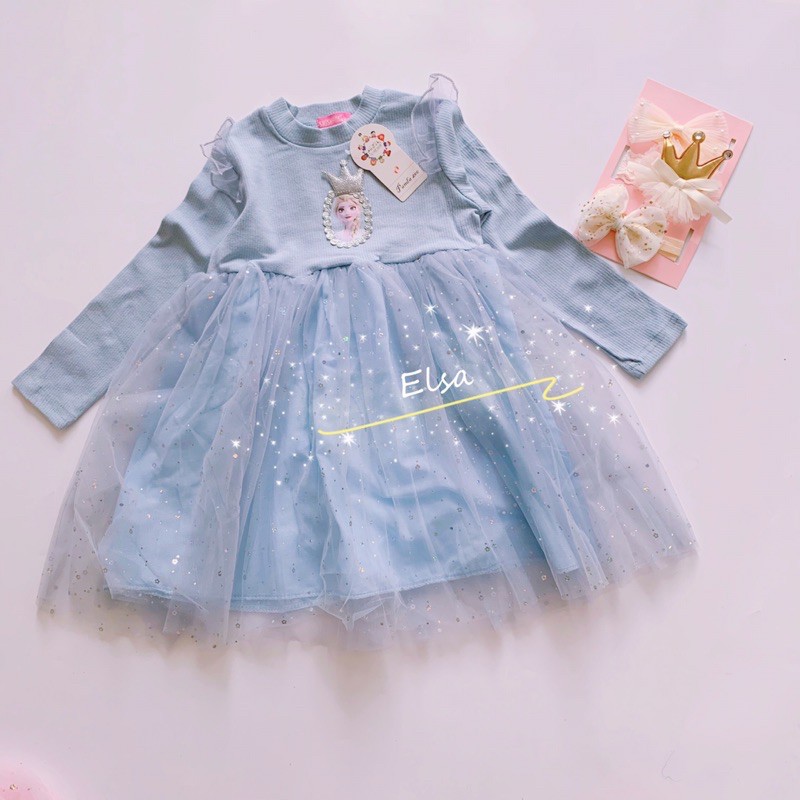VÁY ELSA HỒNG+XANH