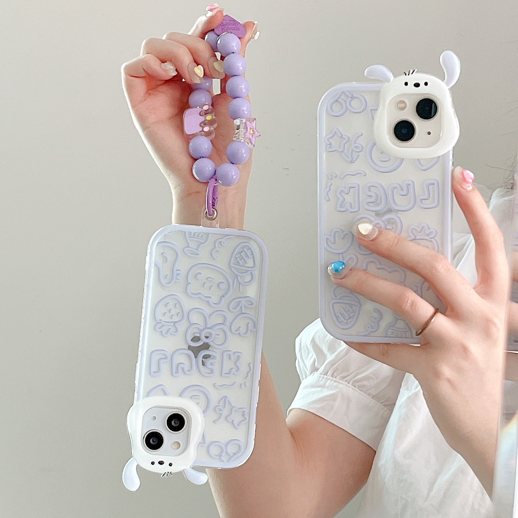 Ốp Điện Thoại Tpu Silicon Mềm Trong Suốt Hình Tai Động Vật 3D Đính Ngọc Trai Cho iphone 13 12 11 Pro XS Max X XR