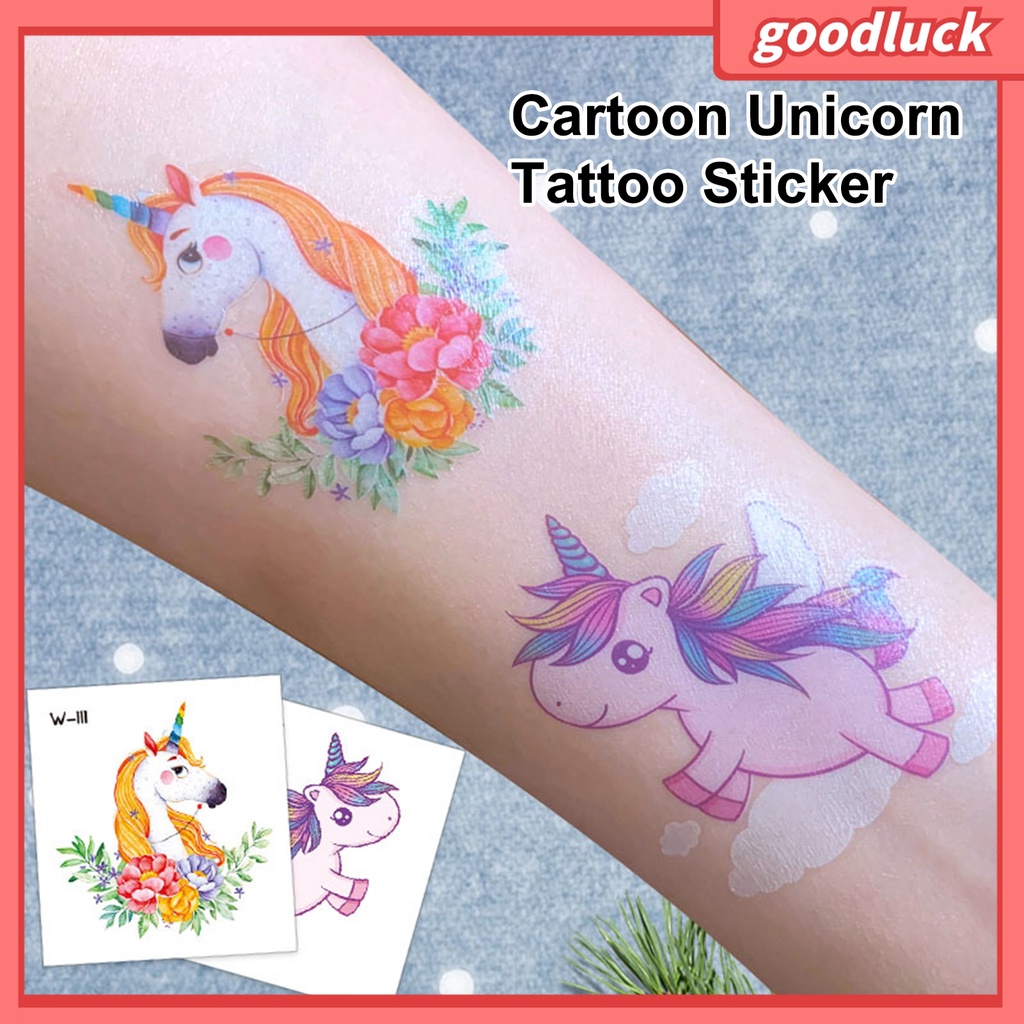 Hình Xăm Dán Tạm Thời Hình Ngựa Dễ Thương Thân Thiện Với Da Cho Bé Gái