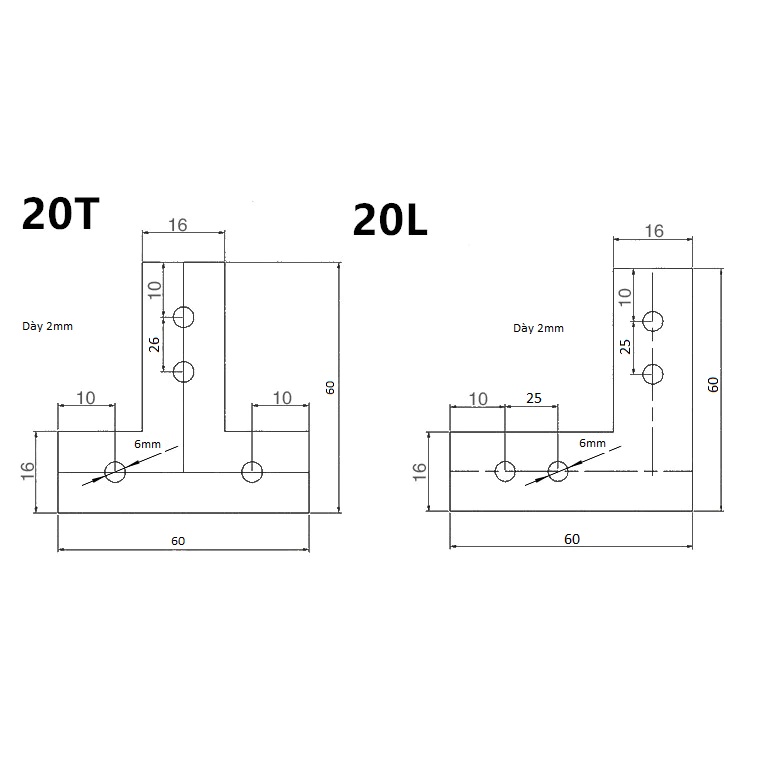 Pad cố định nhôm định hình L, T 2020, 3030