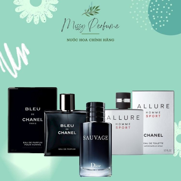 Nước hoa Dior Sauvage EDP 100ML, Chanel Allure, Chanel 𝐁𝐥𝐞𝐮, Nước Hoa Nam Chính Hãng