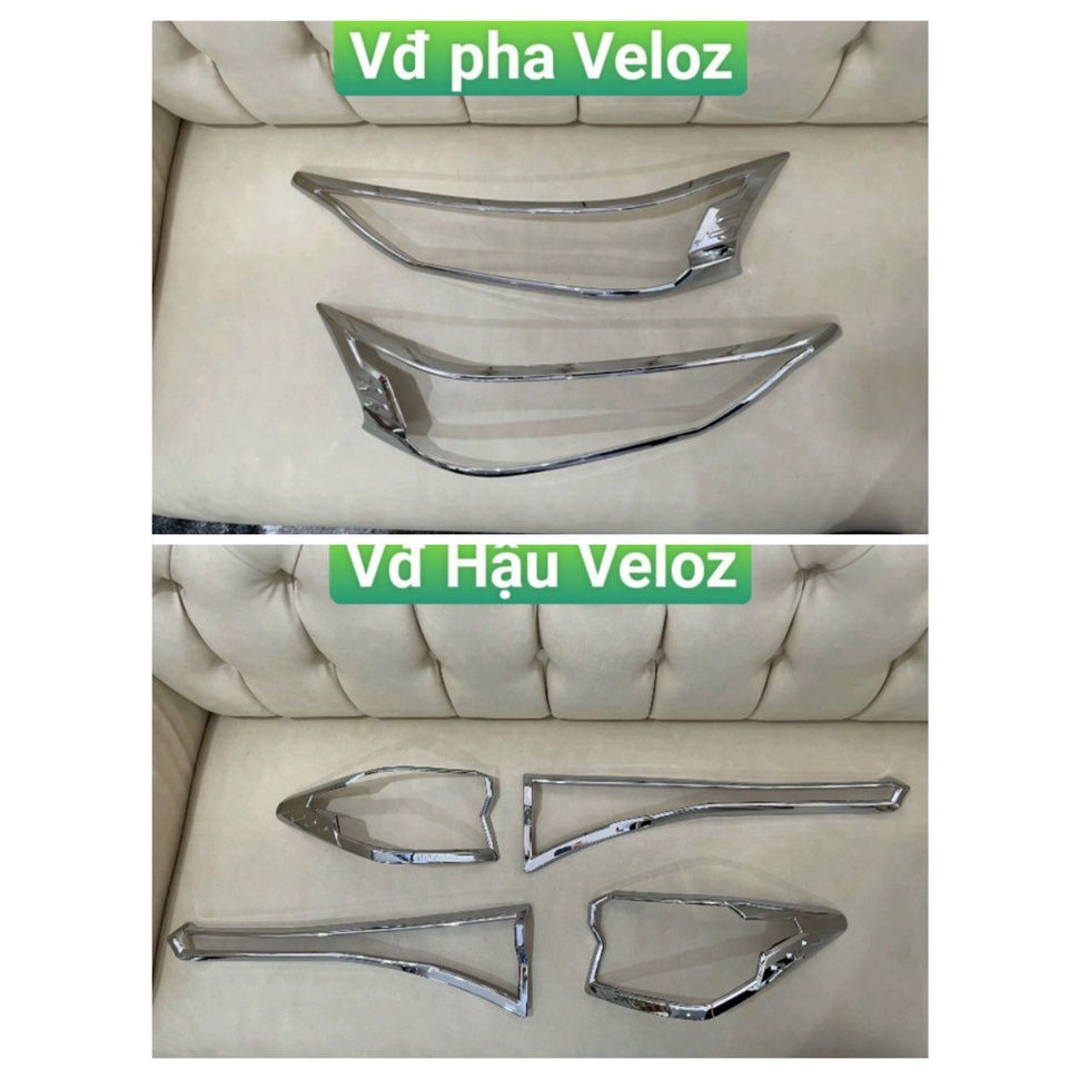 Ôp viền đèn pha, hậu xe VELOZ 2022, 2023- mạ crom cao cấp, giá 1 bộ