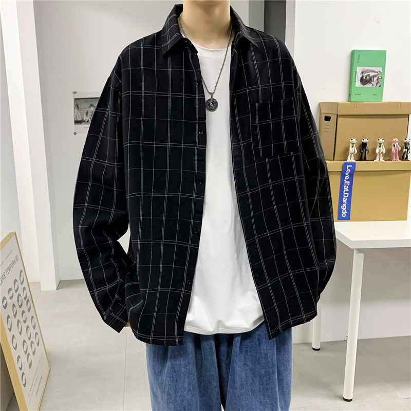 Korean Fashion Long Sleeve Shirt For Men Size S-3Xl