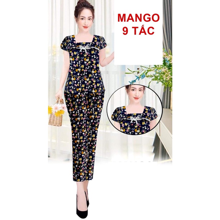 Đồ bộ ManGo cổ Ren nơ Quần dài 9 Tấc Big Size ShopThanhThanh 0377529486