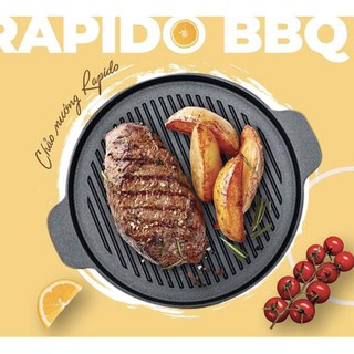 Chảo nướng tròn hiệu rapido 24cm- 26cm dùng được bếp từ