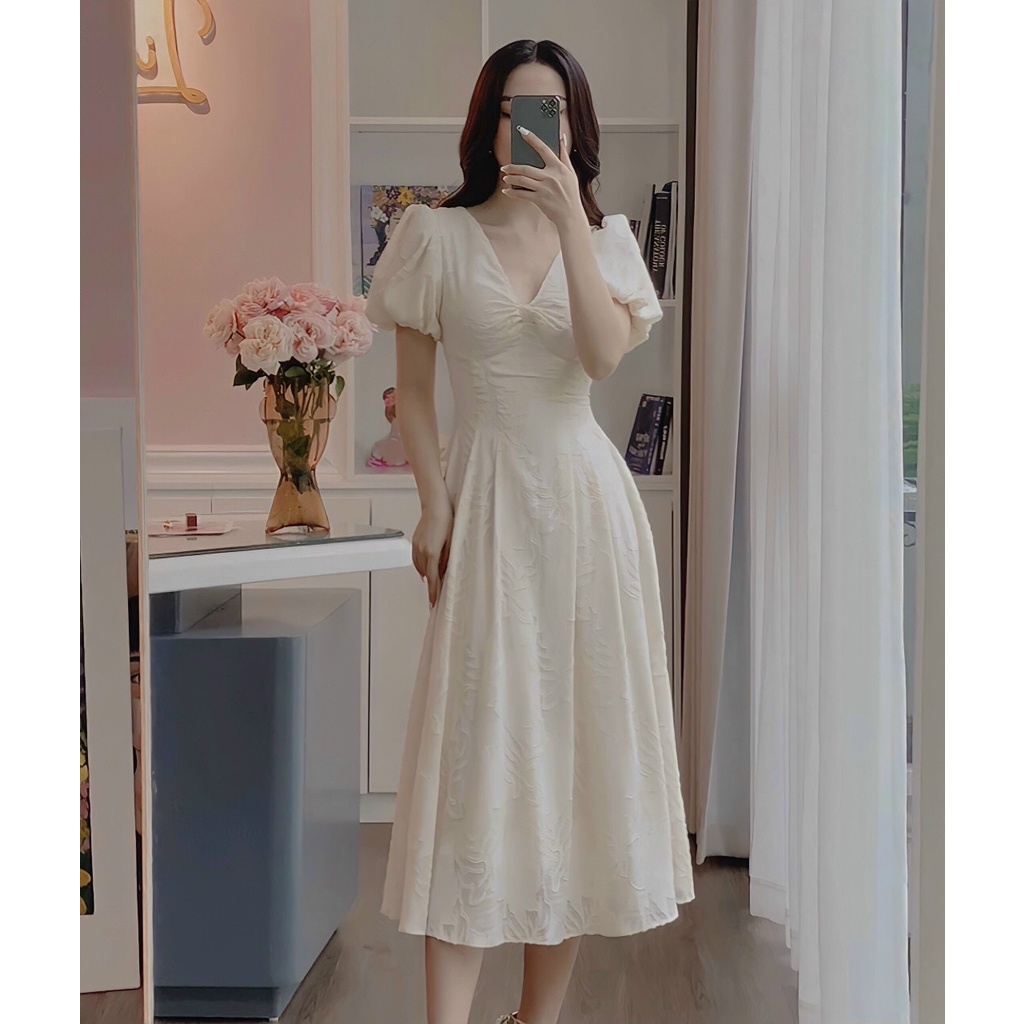 ĐẦM DỰ TIỆC REN NƠ NGỰC LAURA DRESS
