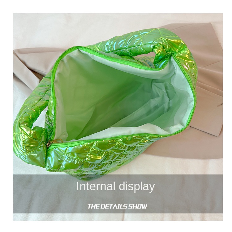 Túi Tote Đeo Chéo Sức Chứa Lớn Xếp Ly Đính Kim Cương Thời Trang Phong Cách Phương Tây