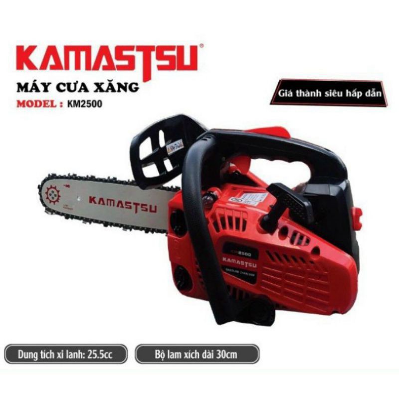 Máy cưa xích chạy xăng kamastsu km2500 nhật bản- máy cưa xăng mini