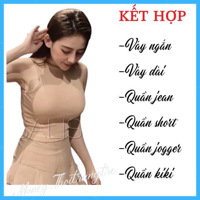 Áo Thun Croptop 3 Lỗ Nữ Kiểu Cổ Lọ Ôm Body Sát Nách Tập Gym Dáng Ôm, Áo Thun Gân Nữ Ngắn Crop Top Crt 3 Lỗ Ôm Eo Giá Rẻ | BigBuy360 - bigbuy360.vn