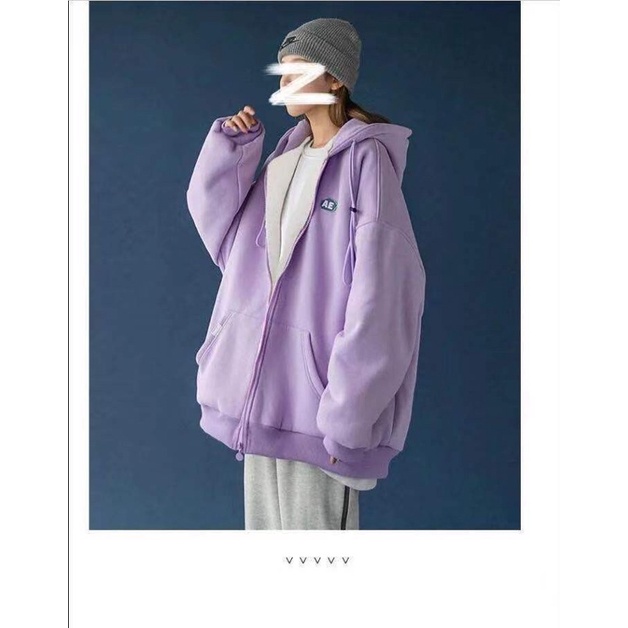 Áo hoodie zip form rộng thụng siêu dày dặn 2 lớp | BigBuy360 - bigbuy360.vn