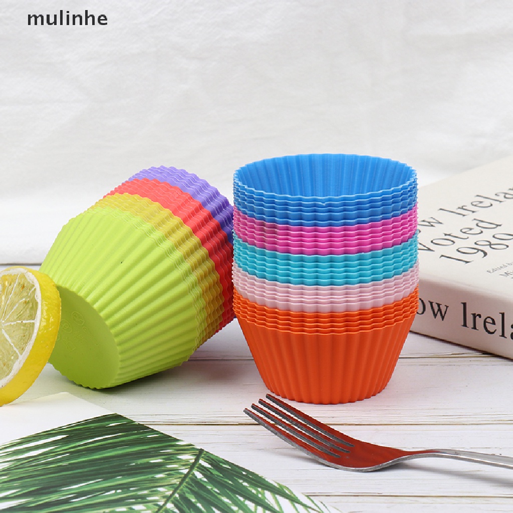 Set 5 Khuôn Silicon 7cm Hình Tròn Làm Bánh Muffin DIY