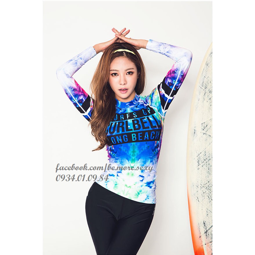 Đồ bơi dài tay Hàn Quốc quần lửng áo nhiều màu | BigBuy360 - bigbuy360.vn