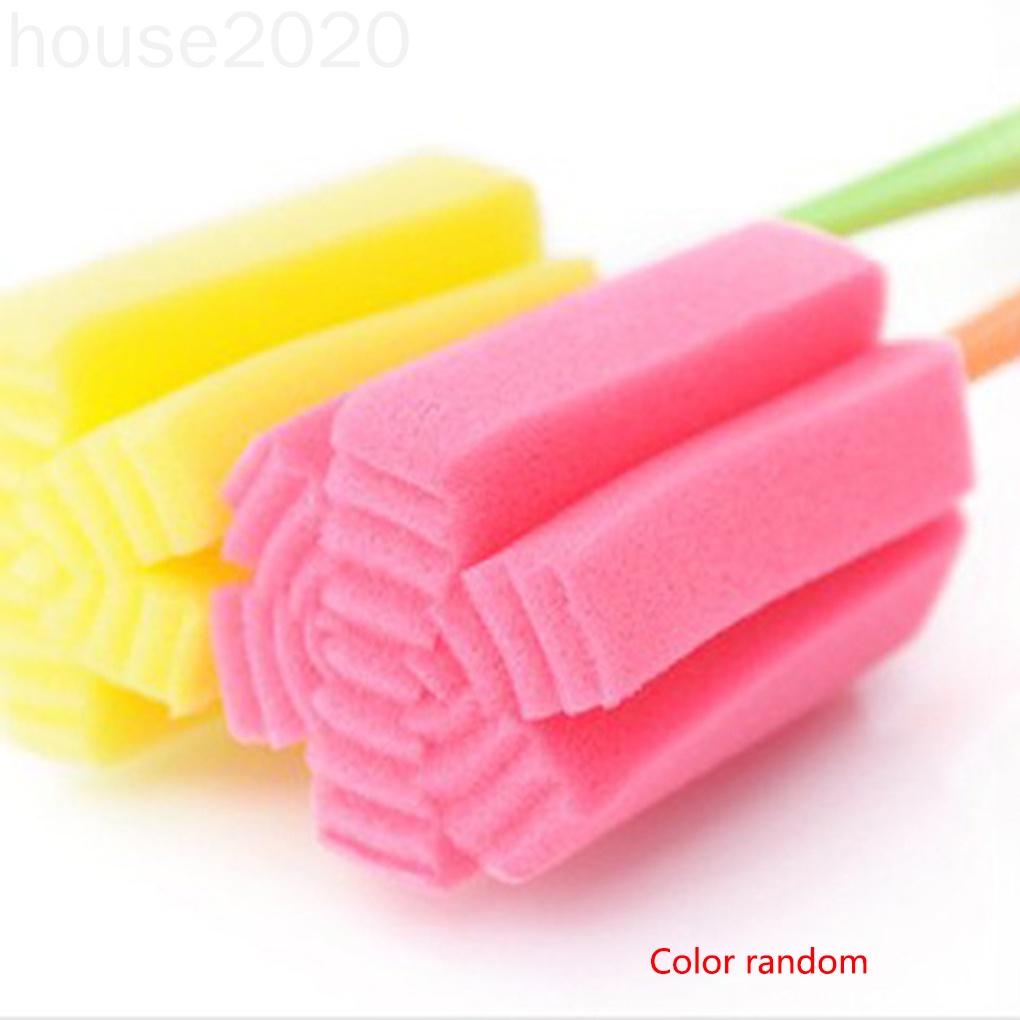 Cọ vệ sinh bình nước cán dài bằng mút mềm màu ngẫu nhiên HOUSE2020
