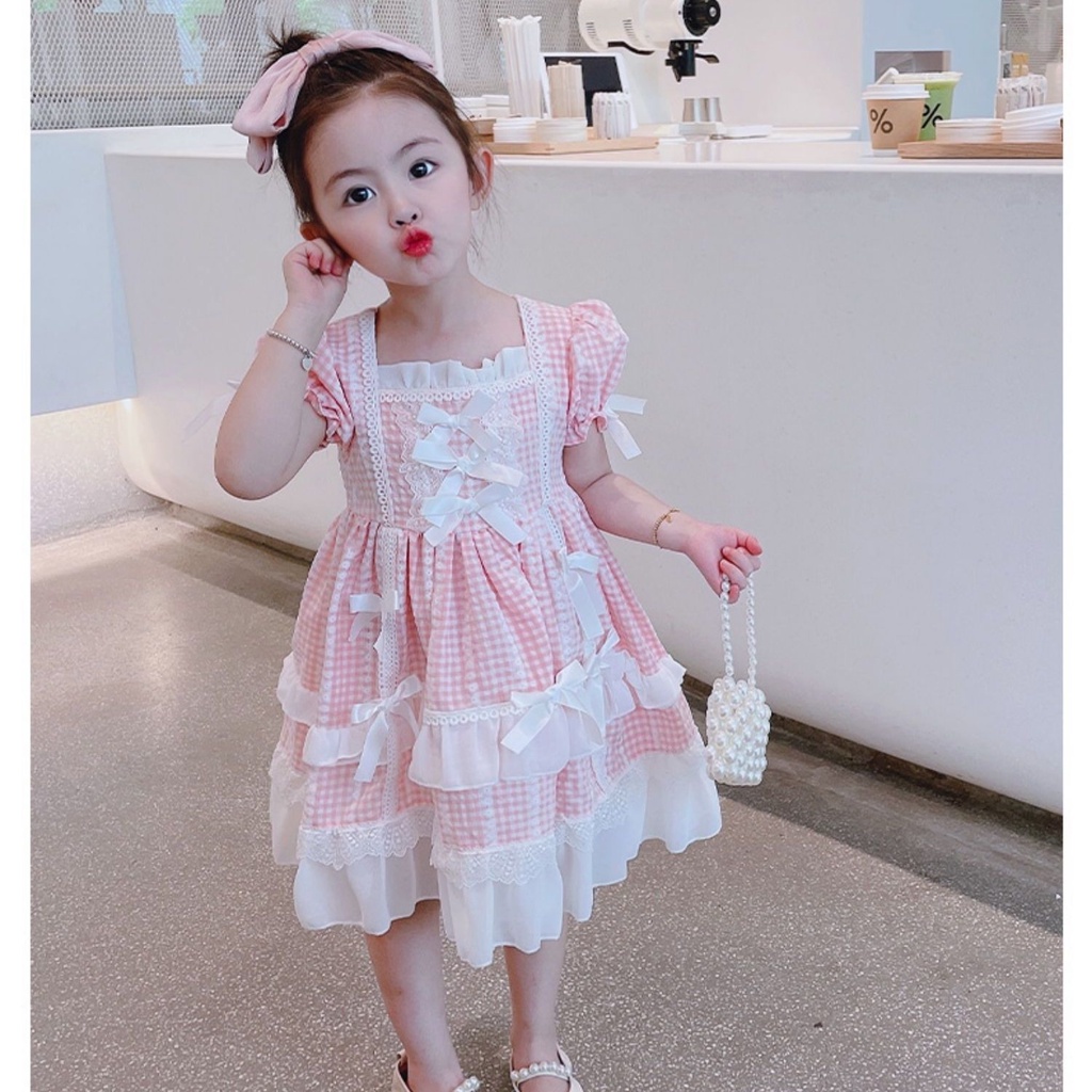 Girls' dress summer 2022 new children's Lolita style princess dress little girl's Pengpeng skirt baby performance 4ufD