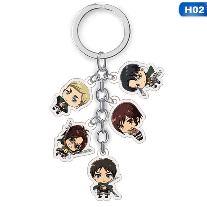 Móc chìa khóa bằng hợp kim thiết kế phong cách hoạt hình Attack on Titan