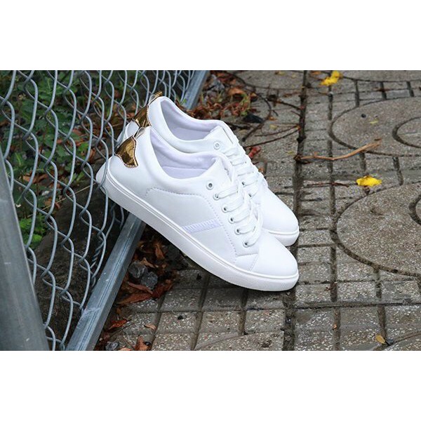 Giày Nam Trắng Gót Vàng Sành Điệu Cao Cấp ( Tặng Nước Hoa )