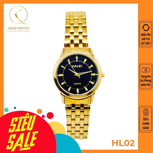 Đồng Hồ Nam HALEI WATCH Dây trắng mặt xanh, dây vàng mặt đen , dây vàng mặt trăng , Chống nước chống xước | BigBuy360 - bigbuy360.vn