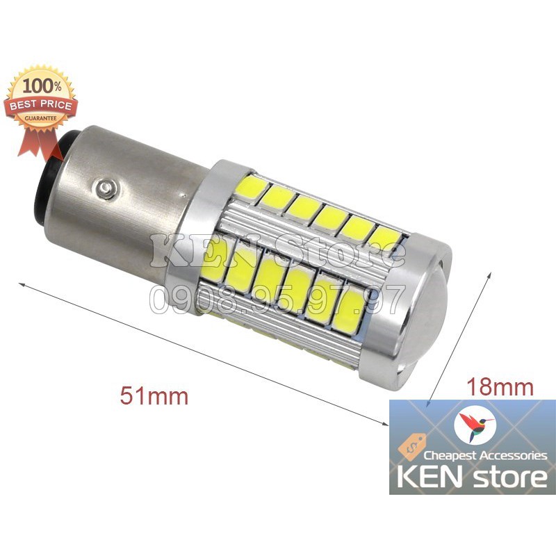 Bóng LED 1157 BAY15D P21/5W làm bóng hậu đèn phanh dành cho ô tô xe máy  Chớp F1 / Không chớp 33smd 5630