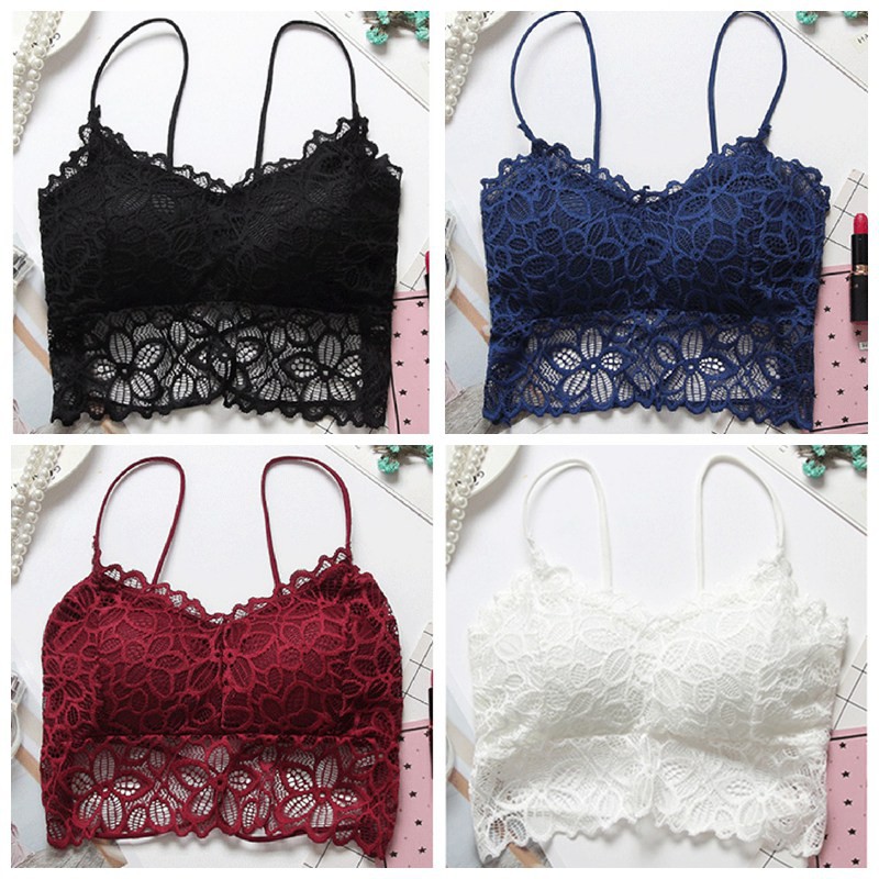 Áo Ống Có Đệm Ngực Phối Ren Thiết Kế Dây Đan Chéo Sau Lưng Thời Trang