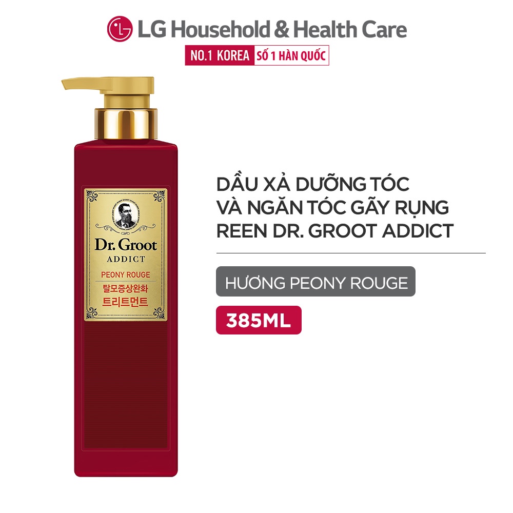 Dầu Xả Giúp Dưỡng Tóc Và Hỗ Trợ Ngăn Tóc Gãy Rụng Reen Dr. Groot Addict Hương Peony Rouge 385ml