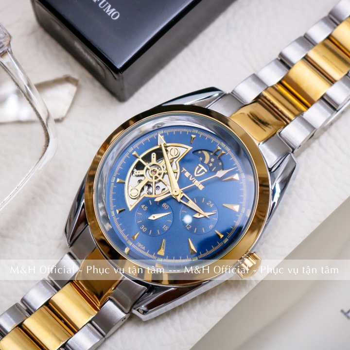 Đồng hồ cơ automatic nam Tevise 795A dây thép không gỉ, thiết kế cơ lộ máy chạy 5 kim đẹp giá rẻ [Tặng tháo dây] | BigBuy360 - bigbuy360.vn