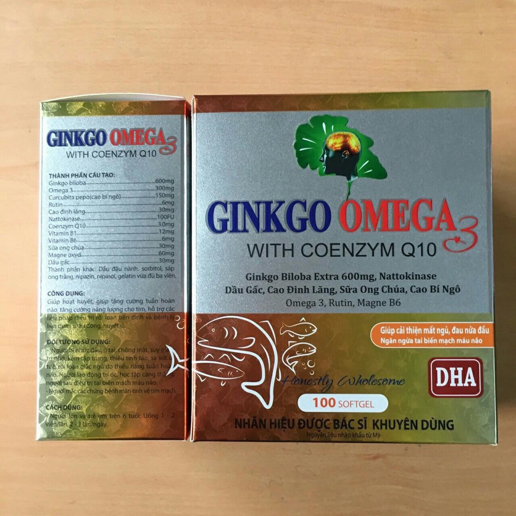 GINKGO OMEGA 3 Hoạt huyết dưỡng não 100 viên
