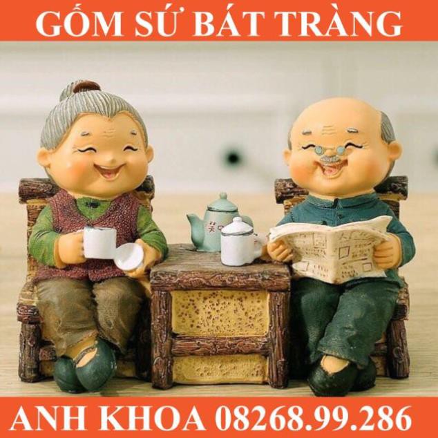 (Chọn mẫu) Bộ tượng ông bà tôi - Gốm sứ Bát Tràng Anh Khoa