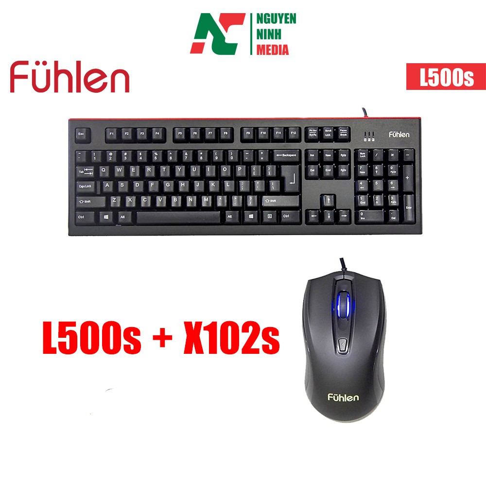 Combo Bàn phím L500S Và Chuột Có Dây Fuhlen X102S - Hàng chính hãng