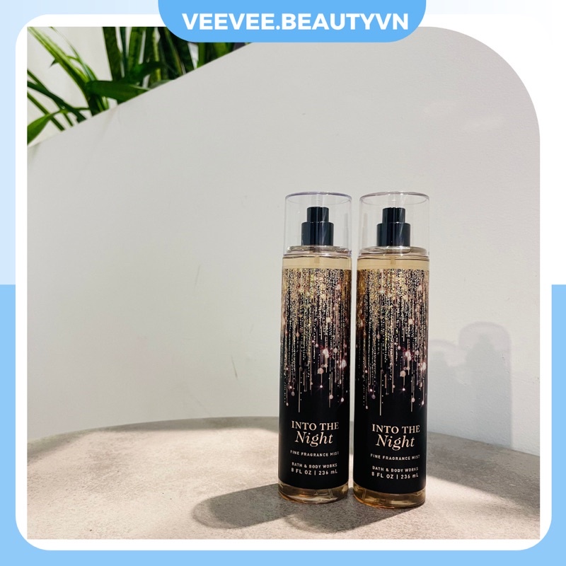 Body Mist INTO THE NIGHT - Xịt Thơm Toàn Thân Bath and Body Works BBW Khử Mùi Nước Hoa
