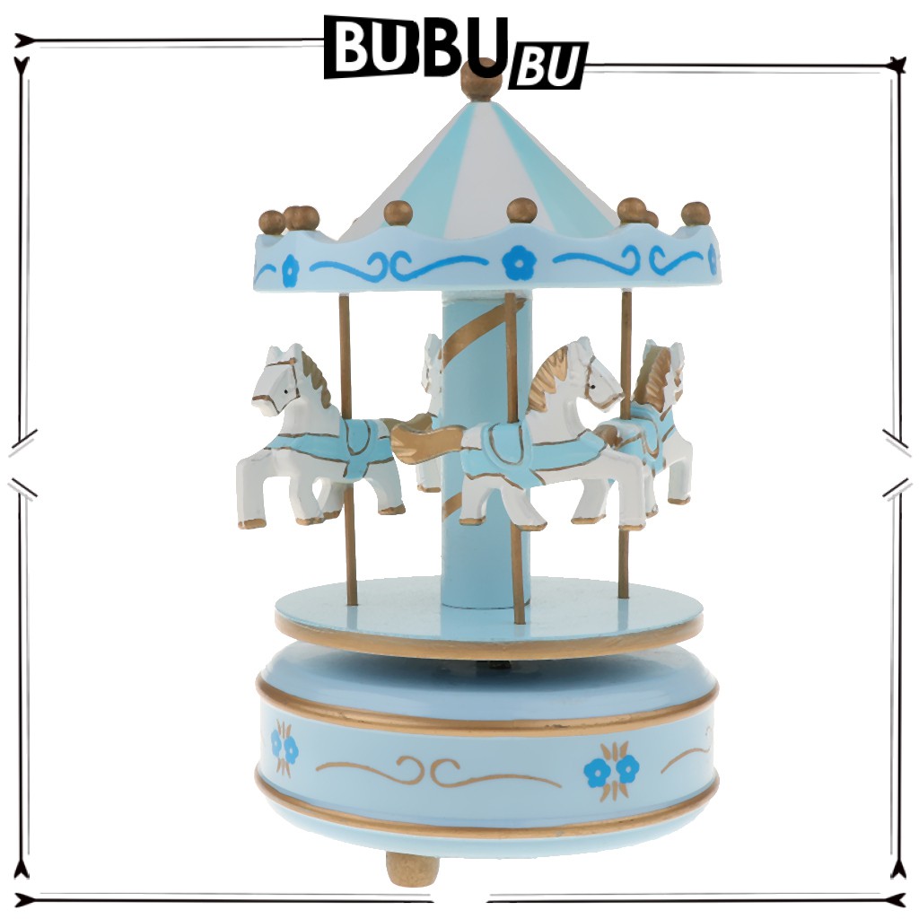 Hộp nhạc hình vòng xoay ngựa gỗ độc lạ