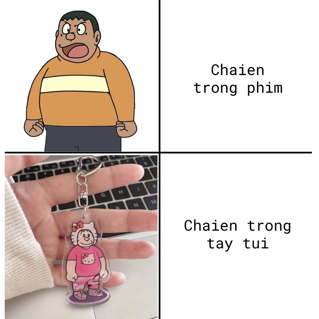 Móc khoá Chaien cục cằn Kitty dễ thương, móc khoá đôi cute nhân vật anime Jaian