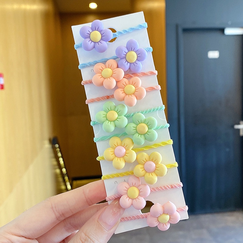 Dây Buộc Tóc Cao Su Co Giãn Họa Tiết Trái Cây Dễ Thương Cho Bé Gái