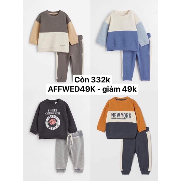 Bộ nỉ bông H&M auth săn sale