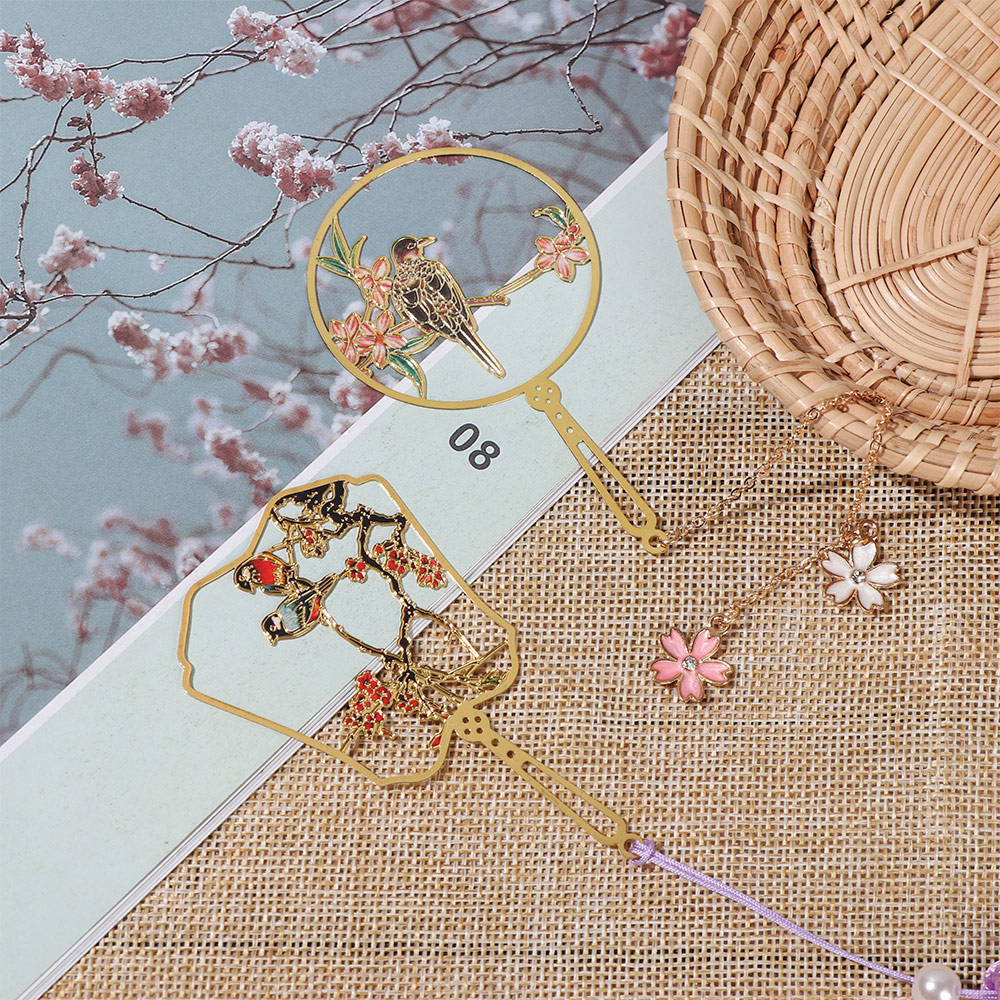 Kẹp Đánh Dấu Sách Bằng Đồng Thau Phối Tua Rua Màu Sắc Retro Dành Cho Học Sinh/Văn Phòng Mihan