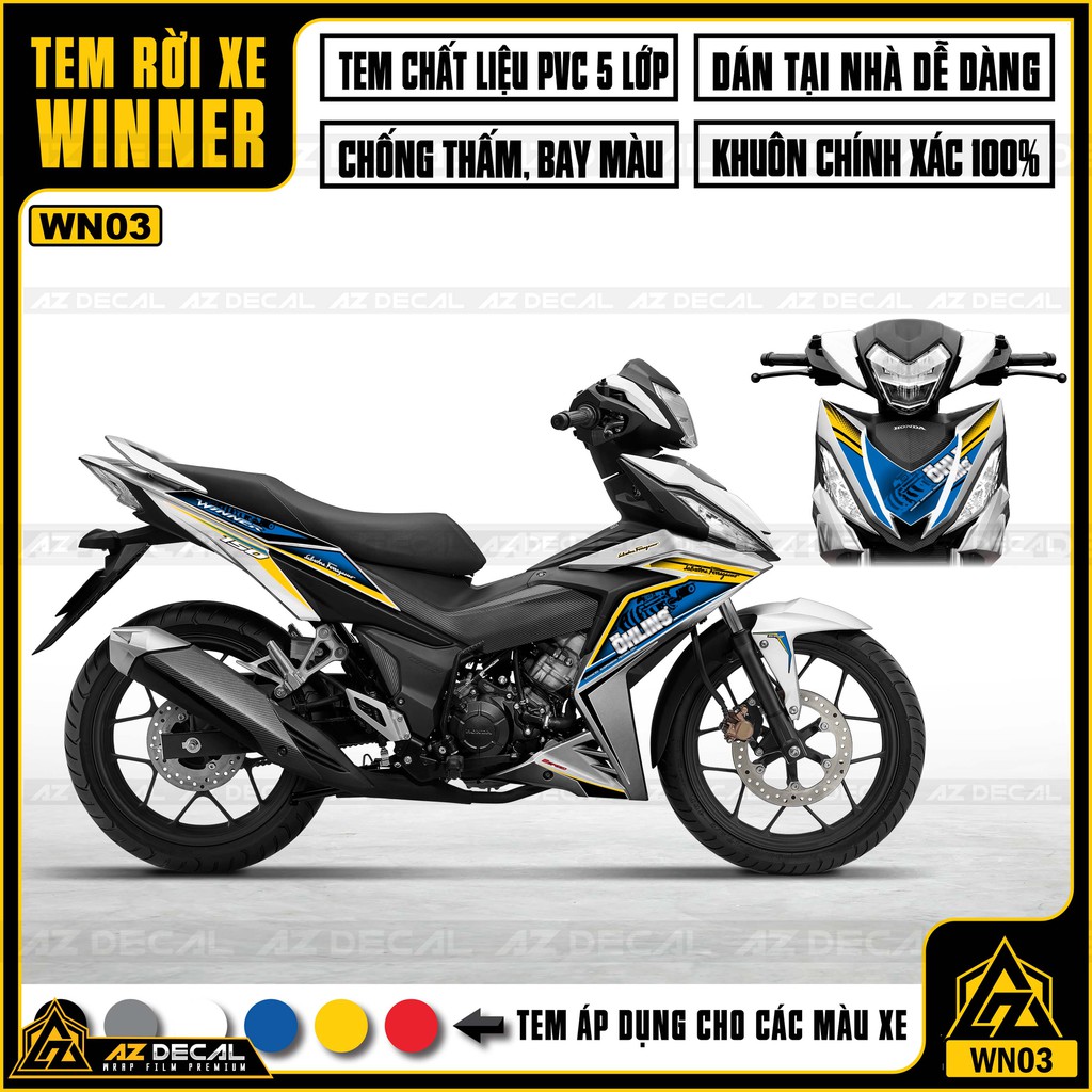 Tem Xe Winner V1/150 Mẫu Ohlins | WN03 | Chất Liệu Decal Chống Nước, Cắt Khuôn Sẵn Dễ Dàng