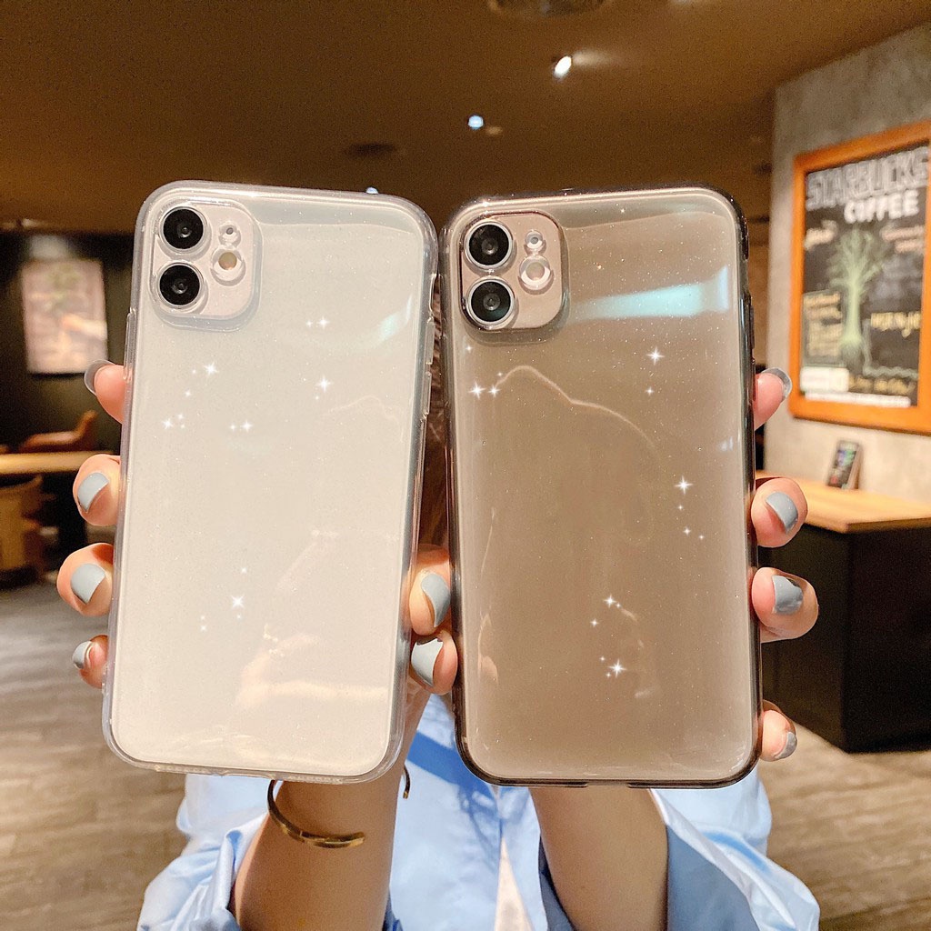 Ốp Điện Thoại TPU Mềm Trong Suốt Họa Tiết Ngôi Sao Lấp Lánh Cho iPhone 11 pro MAX 7 8 6S Plus X XR XS MAX