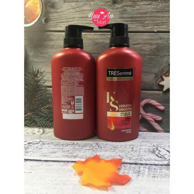 2 chai dầu gội đầu Tresemme KERATIN SMOOTH màu đỏ FREESHIP cặp dầu gội xả thái lan 450ml, 5 trong 1 suôn mượt vào nếp