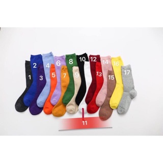 [Hàng Loại 1] Tất Trơn Cao Cổ Nhún Nam Nữ len gân nhỏ 17 màu