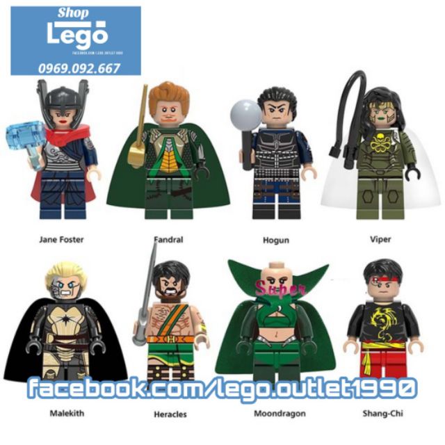 Xếp hình Thor: The Dark World Jane Foster Hogun Fandral Viper Malekith Heracles Moon Dragon Shang Chi Lego Xinh X0176