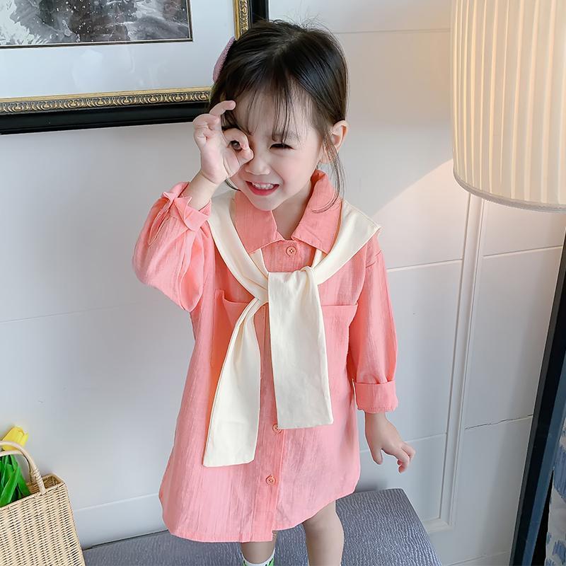 Áo sơ mi dáng rộng dài tay thời trang xuân thu phong cách Hàn Quốc cho bé