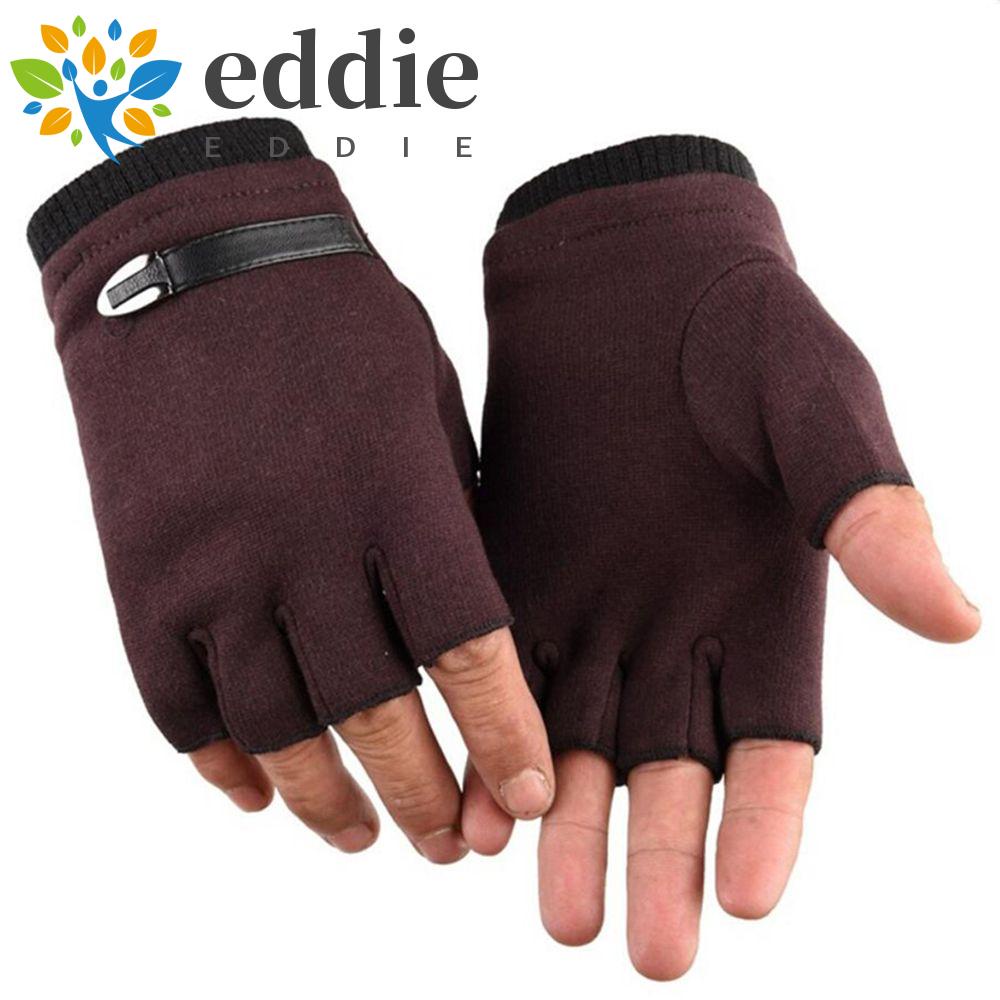 Găng Tay Da Lộn Hở Ngón Chống Mồ Hôi Giữ Ấm Thoải Mái Cho Nam