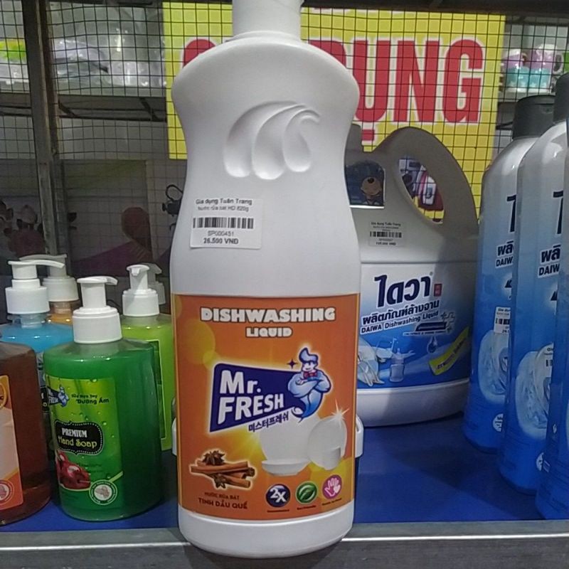 Nước rửa bát Tinh dầu quế. Mr.fresh.