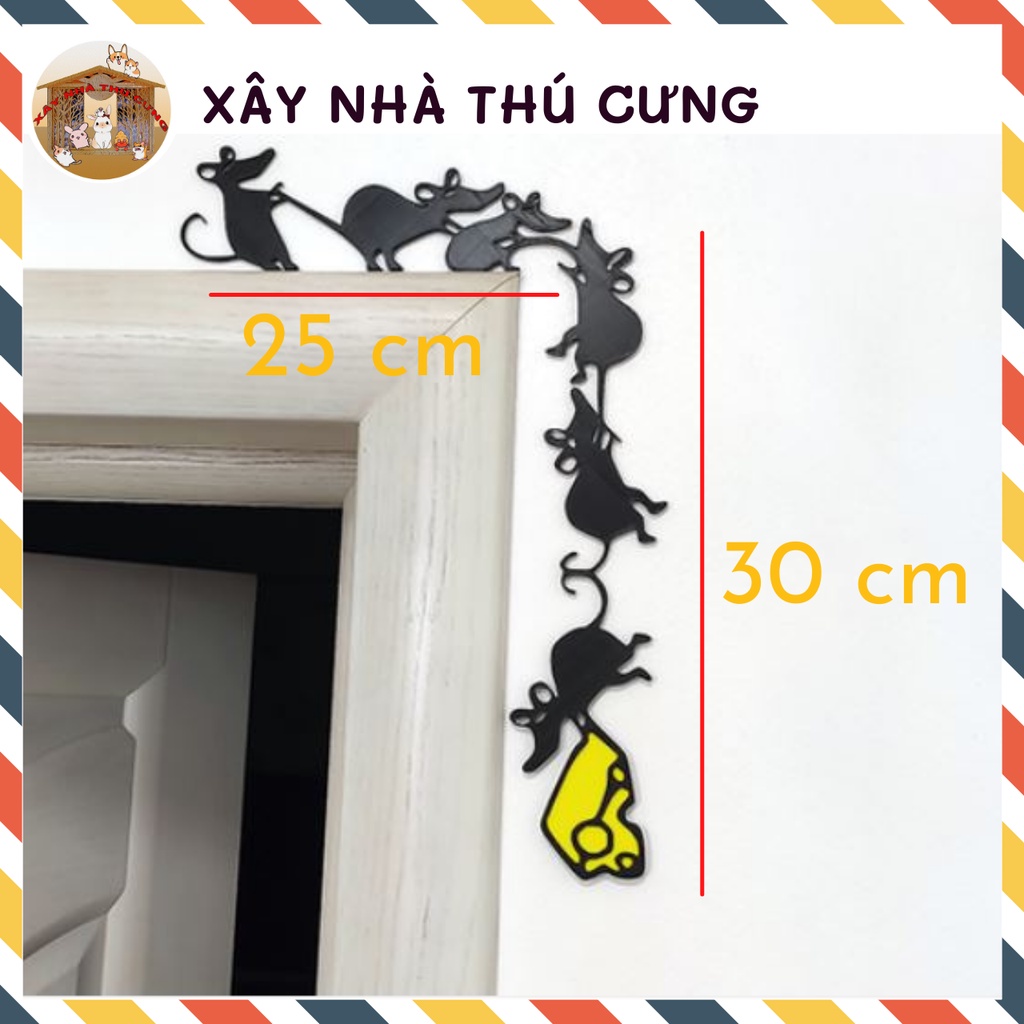 Tranh dán tường 3D làm bằng nhựa cao cấp, họa tiết nổi hình đàn chuột- trang trí phòng ngủ, phòng khách, cửa hàng - ms44