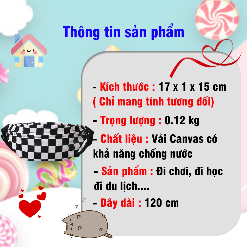 Túi Đeo Chéo Túi Đeo Vai Nữ Unisex Họa Tiết Kẻ Sọc Caro Thời Trang Hàn Quốc 2022