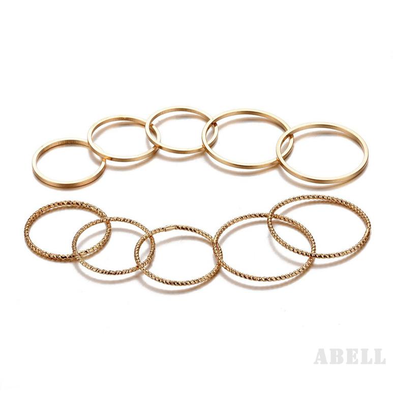 [Abell] Hàn Quốc bộ mười mảnh đơn giản cá tính mới nhẫn ngón tay mỏng Bộ 10 mảnh ghép nhẫn trang trí ngón trỏ 781 nữ