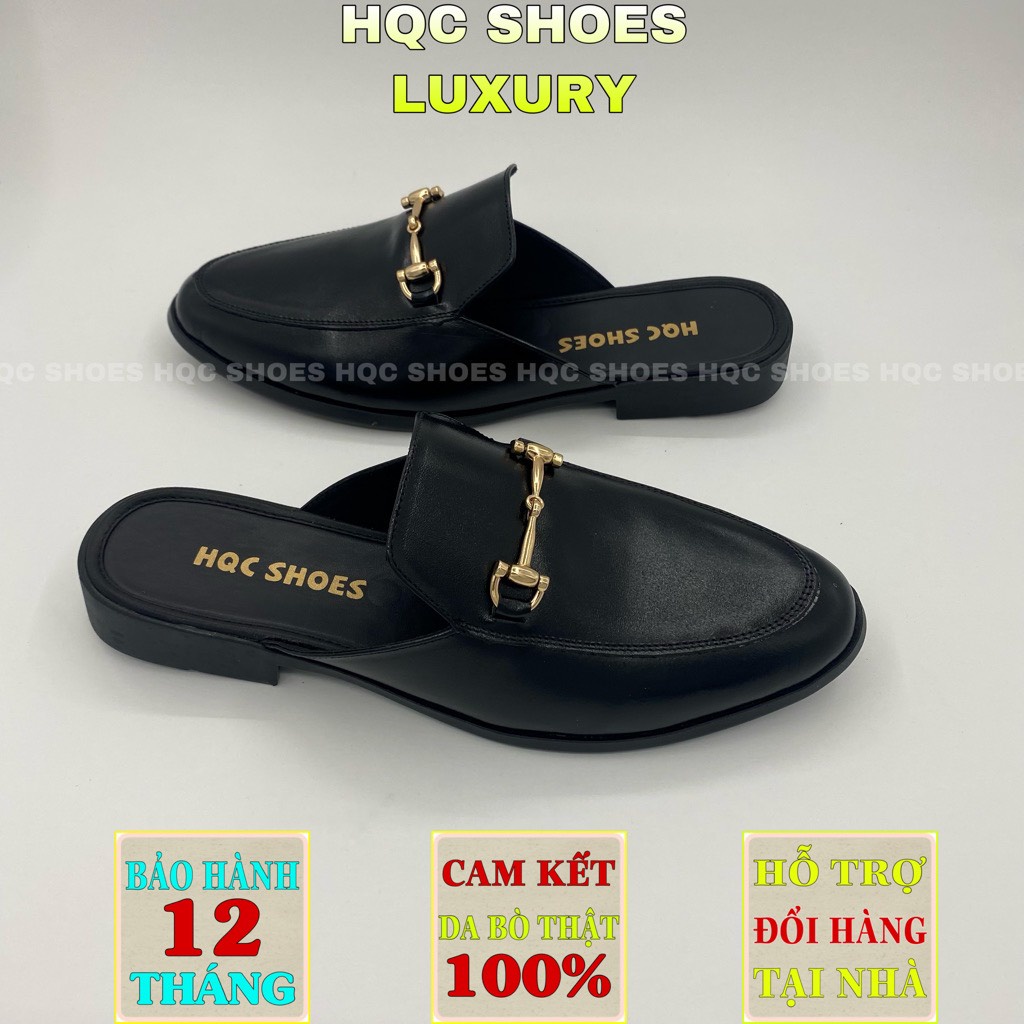 Giày sục nam da bò đế cao su đúc phong cách trẻ trung lịch lãm HQ0105