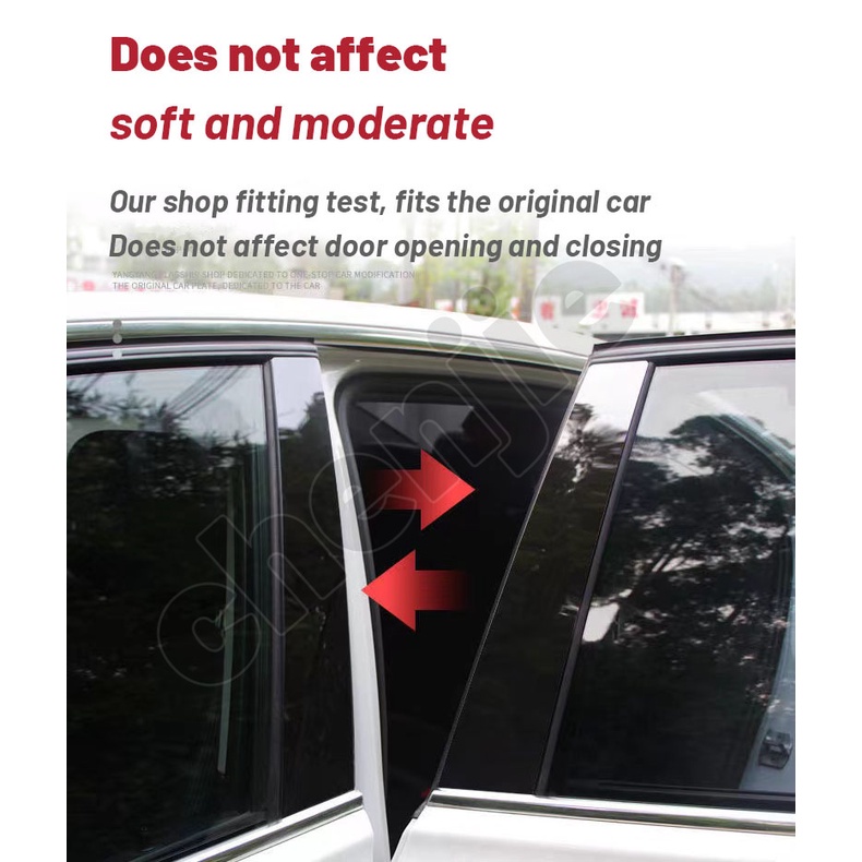 Bộ 6 Miếng Dán Màu Đen Bóng Trang Trí Cửa Sổ Xe Hơi Hyundai Elantra 2012 2013 2014 2015