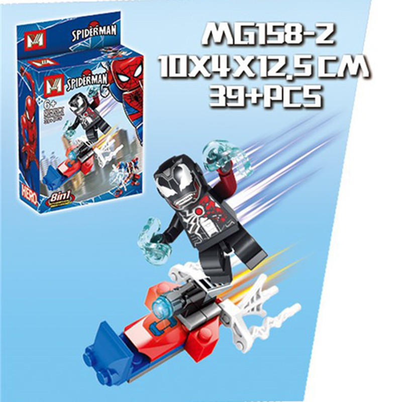 Lego Spiderman 8 In 1 Avenger Marvel - Đồ Chơi Ghép Hình Lego Minecraft Lắp Ghép Người Nhện - 300 Chi Tiết