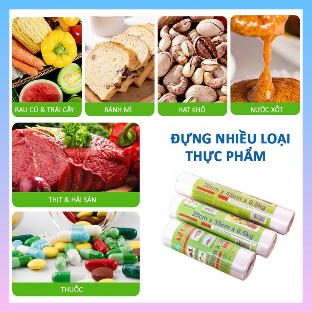Combo 3 Cuộn Túi Đựng Thực Phẩm Tụ Hủy Sinh Học Green ECO An toàn, Tiện dụng