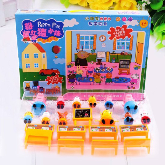 MÔ HÌNH ĐỒ CHƠI LỚP HỌC PEPPA PIG 21 MÓN CHO BÉ[ GIÁ NHẬP KHO ]